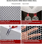 Plastic Wire Mesh Fence, Fencing Chicken Wire Fence with 1.8cm/0.7in Mesh Holes, for Pet Fencing Garden Balcony Grass Protection Farm Crafts(Size:Mesh 0.7in-3.3ft Wx33ft L,Color:Black)