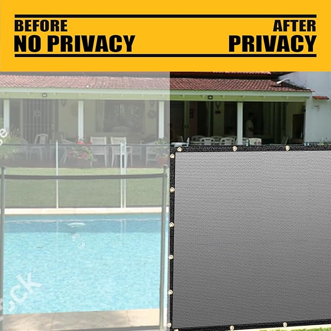 Customized 4' x 78' Black Fence Privacy Screen,with Bindings & Grommets,Heavy Duty for Gardens Backyard Patio Tennis Court Pool Construction Project Outdoor Events,We Make Custom Sizes