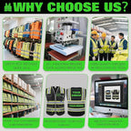 BeautyWill Custom Logo 10 Pockets Safety Vest Class2 ANSI Certified High Visibility Reflective Vest