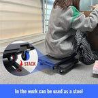 Furniture Dolly,Moving Dolly 4 Wheels Heavy Duty,16in-11in 500lbs Capacity,Furniture Movers Dollys with Wheels,4 Wheels Small Flat Dolly Cart, 2 Pack, Black,Blue Wheel
