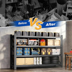 71" W Storage Shelves 5000lbs Garage Metal Shelving Heavy Duty Garage Shelves Adjustable Storage Shelves for Industrial, Factory,71" W X 24" D X 69" H