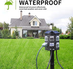 TiFFCOFiO Outdoor Power Strip with Stake Waterproof, 10 FT Extension Cord, 6 Grounded Outlets for Outdoor Lights, 14 AWG, 15A/1875W, ETL Listed (10 FT)