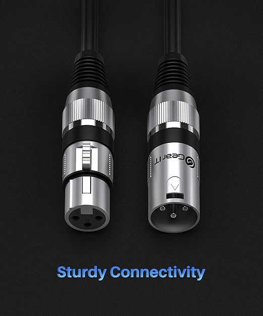 GEARit XLR Male to Female Microphone Cable (150 Feet, 1 Pack) 3-Pin Balanced Shielded Mixer, Recording Studio, Podcast - Black