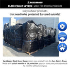 Sandbaggy Black Pallet Covers | Made in USA | Tarp Fits Large Pallets Up to 55" x 55" x 75" | Built w/ 6 Months UV Protection | Heavy Duty 1.5 Mil Thick Plastic (Pack of 100, 1.5 Mil Thick)