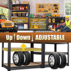 46" W Garage Shelving Heavy Duty Storage Shelves Adjustable Garage Shelves 5 Tier Metal Shelving Unit Utility Rack Shelf for Storage Warehouse Pantry (1, 72''H x 45.7''W×20''D)