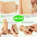 Honeycomb Packing Paper, MINHAO 15"x500' Eco Friendly Packing Paper for Moving Recyclable Honeycomb Paper Moving Supplies Bubble Paper Wrapping Protective Roll, With 36 Fragile Sticker Labels