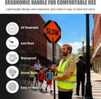 2 Pack Stop Slow Sign 18 x 18 Inches with 66" Telescopic Handle, Double Sided Handheld Stop/Slow Paddle Sign, Adjustable Reflective Aluminum Traffic Signs with Engineer Grade Film for Road Street