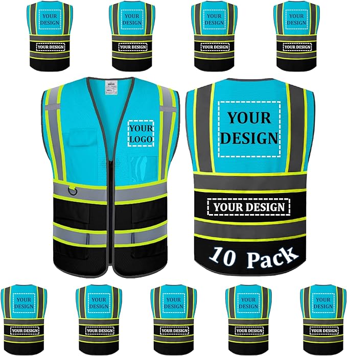 BeautyWill Custom Logo Safety Vest Class2 High Visibility Reflective Vest Breathable Construction Vest