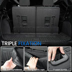 Floor Mats Set for 2016-2026 Dodge Durango (Only for 6 Seats with Captain Chairs), All Weather TPE Backrest Mat Trunk Mat Cargo Liner Door Sill Guards Accessories (6 Seats Floor Mats Set)