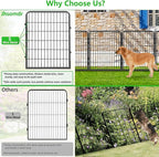 No Dig Decorative Garden Fence with Gate Rustproof Metal Fence Panels, 40in(H) x 64Ft(L) Garden Fencing for Yard 24 Panels Animal Barrier Fence for Dogs, Rabbit, Patio