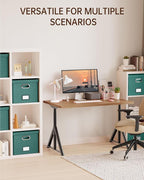 Oterri File Organizer with Lid, File Box, File Cabinet for Letter File Folder Storage, Hanging File Organizer for Office/Decor/Home,Document Organizer, 1 Pack,Forest-Green-Box Only