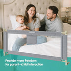 Bed Rails for Toddlers，Toddler Bed Rails，Bed Rail for Baby - Adjustable Height Bed Guard with Child Safety Lock, Universal Fit for King/Full/Twin Beds (Grey, 1 Side 59Inch)