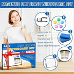 Grtard Dry Erase Magnetic White Board, 16''x12'' Double-Sided Desktop Whiteboard with Stand, Portable Small Whiteboard Set, Dry Erase Board for Drawing, ToDo, Office, Home, School(Black)