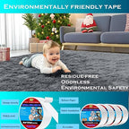 Double Sided Carpet Tape 2 in x 22 yd Heavy Duty - Strong Adhesive for Area Rugs, Mats, Stairs on Hardwood, Tile, Concrete Floors No Residue Removable