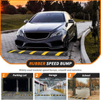 Heavy Duty Speed Bumps for Driveway, 6 ft 2 Pack Rubber Speed Bumps, 2 Channel Modular Traffic Speed Bump Hump Cable Protector Ramps for Asphalt Concrete Gravel Driveway Road with 8 Bolt Spikes