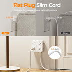 TESSAN Surge Protector Power Strip, 15 Ft Extension Cord Flat Wall Plug with 4 USB (2 USB C) 8 Outlets, 2100J Dual Surge Protection, 20W Desk Charging Station for Home, Office, Dorm Room Essentials