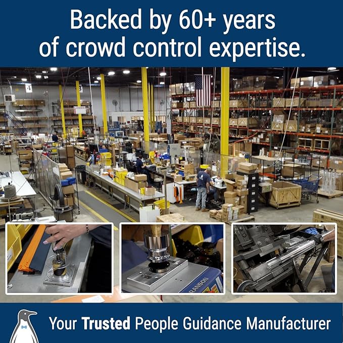 WM412 Retractable Belt Wall Mounted Smooth Black Crowd Control Barrier and Receiving End, 20' Red Belt