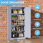 Greenvelly Metal Storage Cabinet with Doors, 72" Lockable Steel Garage Storage Cabinet with Shelves, Dark Grey 36" W x 18" D