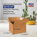 BOX USA Moving Boxes Medium 20-Pack 18x14x12" - Corrugated Cardboard Box for Shipping, Mailing, Packing, Packaging and Storage