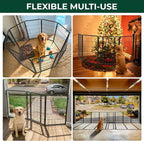 FXW Dog Gate Extra Wide Designed for Indoor Use, Adjustable Width Up to 165-inch Wide (40" H 6 Wire Panels for Medium and Large Dogs), Black