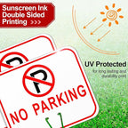 Geetery 3 Pcs No Parking Signs Traffic Cone, 12.6 x 10.43 Inches Plastic Traffic Cone Top Warning Sign for Road Barricade Outdoor Construction Waterproof