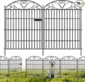 10 Panels No Dig Decorative Outdoor Garden Fence, 32 in(H) X 23.6 ft(L) Animal Barrier Fencing, Rustproof Portable Fence, Temporary Dog Fence Outdoor for Yard, Outside, Backyard, Patio