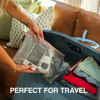 GOBAGS Air Production Multi‑Size Clear Zipper Pouch (4‑Pack) – Cable Organizer & Travel Gear Bag for Electronics, Camera Accessories, Tool Pouch & Small Tech Storage (Pink)