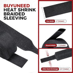 Heat Shrinkable Braided Sleeving 2:1 Ratio- Abrasion Protection Flexibility Wiring Harness Cable Sheath (1" ID, 16ft)