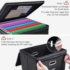 8 Pack Large File Organizer Boxes with Lids, Document Organizer Box with Mesh Pockets & Zippers for Letter/Legal Size Folders, Collapsible File Storage Box (Black, Without Folders)