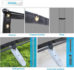 Patio 5' x 79' Outdoor Privacy Screen Freestanding Temporary Fence Panels Net Cover with Metal Poles for Outside Backyard Pool Garden Air Conditioner Fencing, Light Gray