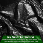 Farm Plastic Supply - Black Plastic Sheeting - 6 mil - (20' x 100') - Black Plastic Tarp, Polyethylene Vapor Barrier Plastic Sheeting, Black Painters Tarp, Roll of Heavy Duty Plastic