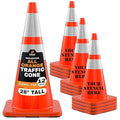 Xpose Safety 28 Inch Orange Traffic Cones Heavy Duty 10lb with 6" & 4" Collars, 12-Pack - Multipurpose PVC Plastic Safety Cone for Parking, Soccer, Caution, Kids and Construction - DOT Approved