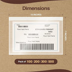 7"x10" Shipping Label Sleeves 100 Pack- 3.12 Mil Thick Strong Adhesive Back Packing Slip Pouches for Secure Package Labelling, Protects Documents with Shipping Label Pouch - WaterProof and Durable