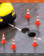[48 Pack] HiGiant 28 inch Traffic Safety Cones with Reflective Collars, Sturdy Orange PVC Cones for Road Safety, Parking lot and Driving Training