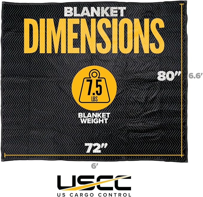US Cargo Control 95 lb/Dozen, Machine Washable 80"x72" Large Heavy Duty Moving Blanket, MBSUPREME95 Supreme Mover, Pallet of 120 Moving Blankets