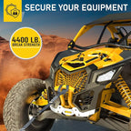 AUGO Heavy Duty Ratchet Straps & Soft Loops – Pack of 4 Extra Strong 1.5” by 15’ Ratchet Straps w/S-Hook Safety Latches & 4 Soft Loop Tie Downs – 4400Lb Break Strength for Motorcycles, ATVs, Etc.