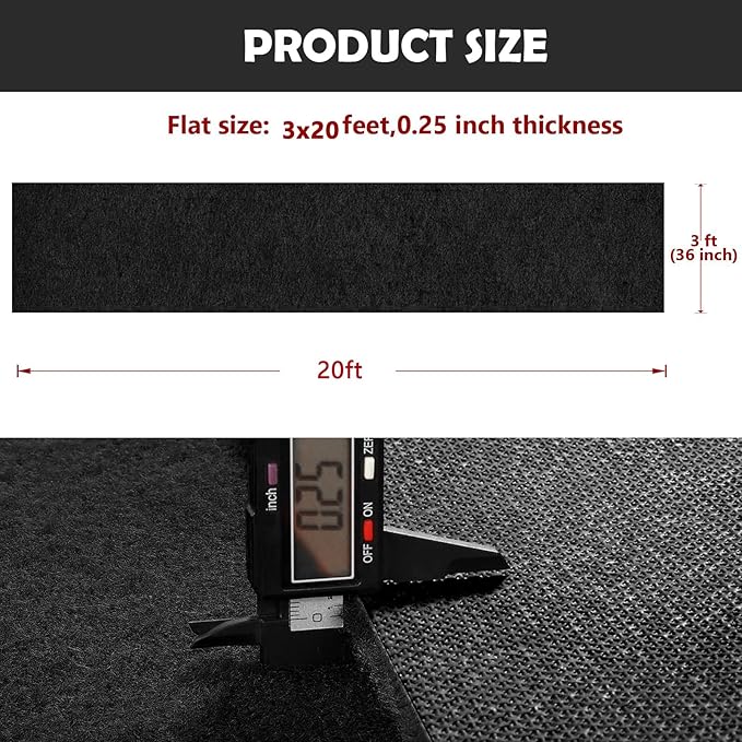 450 GSM Extra Thick Waterproof Black Carpet Runner for Events Decorations, 3X20 Ft Not Slip Black Runner Aisle Runway Rug for Wedding, Party, Banquet, Activity Entrance and Special Events Decorations