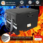 Deluxe Pro Large Next of Kin Box Organizer with 50-Page Family Document Guide, Fireproof Foldable File Organizer with Combination Lock, 10 Hanging Files and 115 Category Labels (15.7"L×12.2"W×10.6"H)