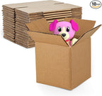 MT Products Sturdy Kraft Corrugated Cardboard Shipping Boxes 6" x 6" x 6" - Small Mailing/Moving Boxes for Transport - Pack of 10