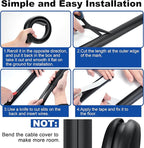 4ft Cord Covers for Wires on Floor, LZEOY Extension Floor Cable Cover, Beige Floor Cable Management, Hide Cord Cover Floor, Electrical Cable Hider Cord Protector Floor, Cable Cavity: 0.78" W x 0.32" H