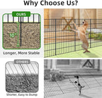 Metal Garden Fence 40in (H) x 18.7ft (L), 8 Panels + 9 Stakes Dog Fence Border Fence Animal Barrier, No Dig Garden Fencing for Yard Flower Bed Lawn Patio Outdoor, PIN402808 Black