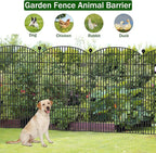 8 Panels No Dig Decorative Garden Fence with Gate - 48 in (H) x 20.8 ft (L), Dog Fence Outdoor for Yard, Rustproof Metal Animal Barrier Ground Stakes Fencing for Garden, Patio, Flower Bed