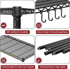 PrimeZone 6 Tier Wire Shelving with Wheels 79''H 1500lbs Storage Shelves NSF Certified Heavy Duty Steel Metal Shelf Adjustable Rolling Rack Kitchen Garage Closet Pantry Laundry 79''HX36''WX16''D 3Pcs
