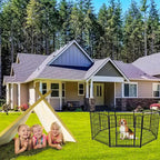 ADAVIN 24 in(H) Garden Fence with Low Threshold Door,14 Panels Total 34.5 Ft(L) Dog Fence Outdoor for Yard, Animal Barrier Fence, Outdoor or Indoor Modular Fencing, Garden Fence Border