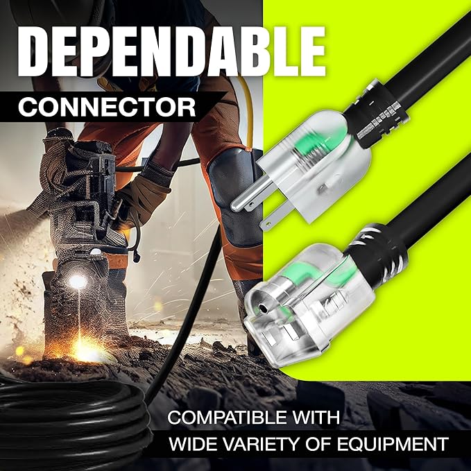 75ft Outdoor/Indoor Extension Cord 12/3 Gauge Extra Heavy Duty 3 Prong SJTW, Waterproof, ETL Listed, Flexible Cold-Resistant Long Power Cord,15A 125V 1875W, Black by LifeSupplyUSA