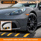 84'' Rubber Speed Bump, 1 Pack 2 Channel Modular Heavy Duty Speed Bumps Humps 25000 lbs Load Capacity, Cable Protector Ramp with 2 End Caps for Asphalt Concrete Gravel Driveway Road