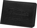 HARFINGTON Car Registration and Insurance Holder PU Leather Vehicle Glove Box Organizer Storage Accessories Car ID Holder with 4 Pockets for License ID Card Bank Card Documents, Black