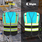 BeautyWill Custom Logo Safety Vest Class2 High Visibility Reflective Vest Breathable Construction Vest