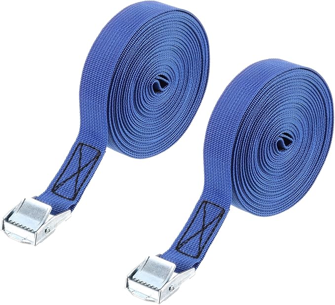 PATIKIL Lashing Straps 1" x 20 Ft, 2 Pcs Tie Down Strap Cam Buckle Adjustable Ratchet Straps 551 lbs for Cargo Trucks Motorcycle Luggage, Blue
