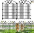 10 Panels No Dig Tall Garden Fence Panel – 34" H X 22' L Rustproof Metal Dog Fence Outdoor for Yard, Decorative Animal Barrier Fence for Pet, Garden Border, Patio, Flower Beds| Temporary Fencing